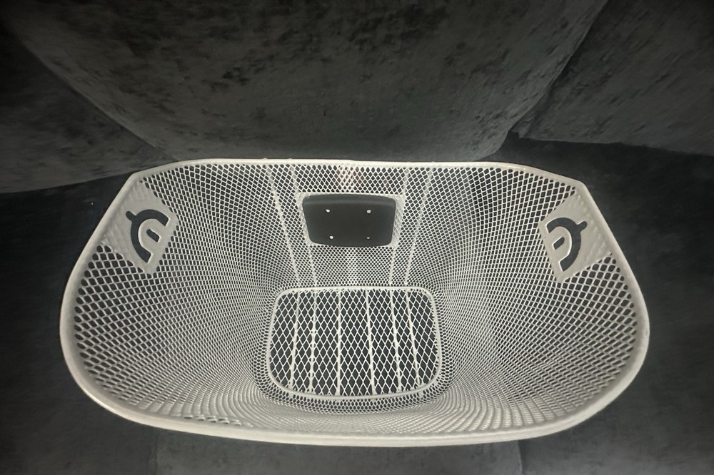 Front bicycle basket, mesh, metal, grey with Klickfix adapter