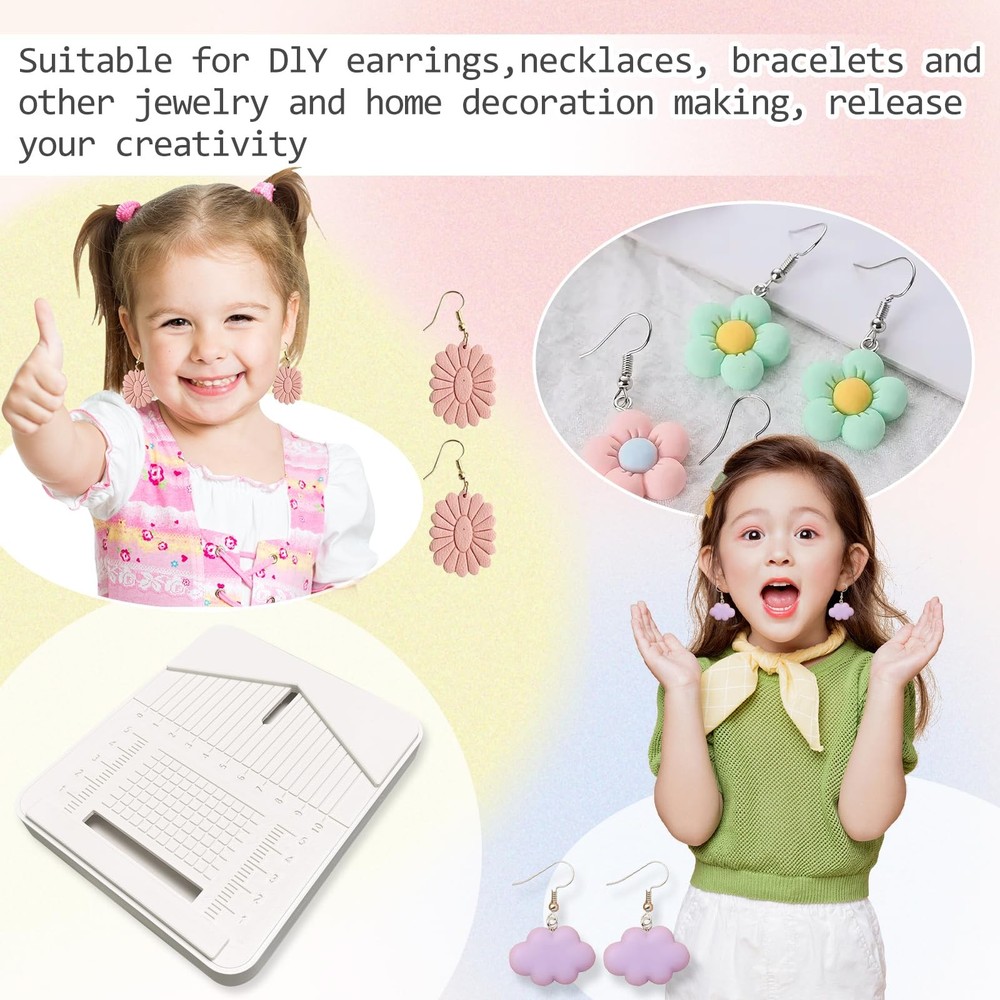 GeryVtee Polymer Clay Earring Drill Guide Jewelry white