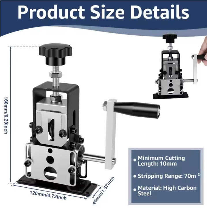 Manual Wire Stripper Portable Drill Powered Copper Cable Peeling Tool