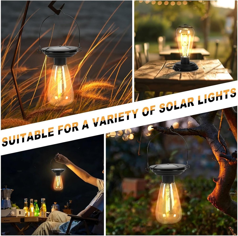 Replacement Solar Light Tops-Solar Bulbs for 2 PACK, Warm White