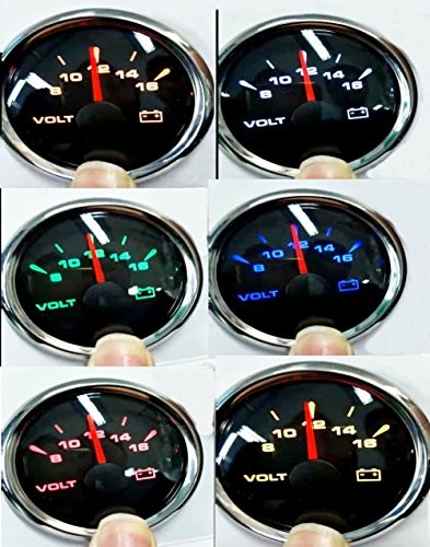 SAMDO 7 Back Light Universal 52mm Voltmeters Voltage Gauges Voltage Black