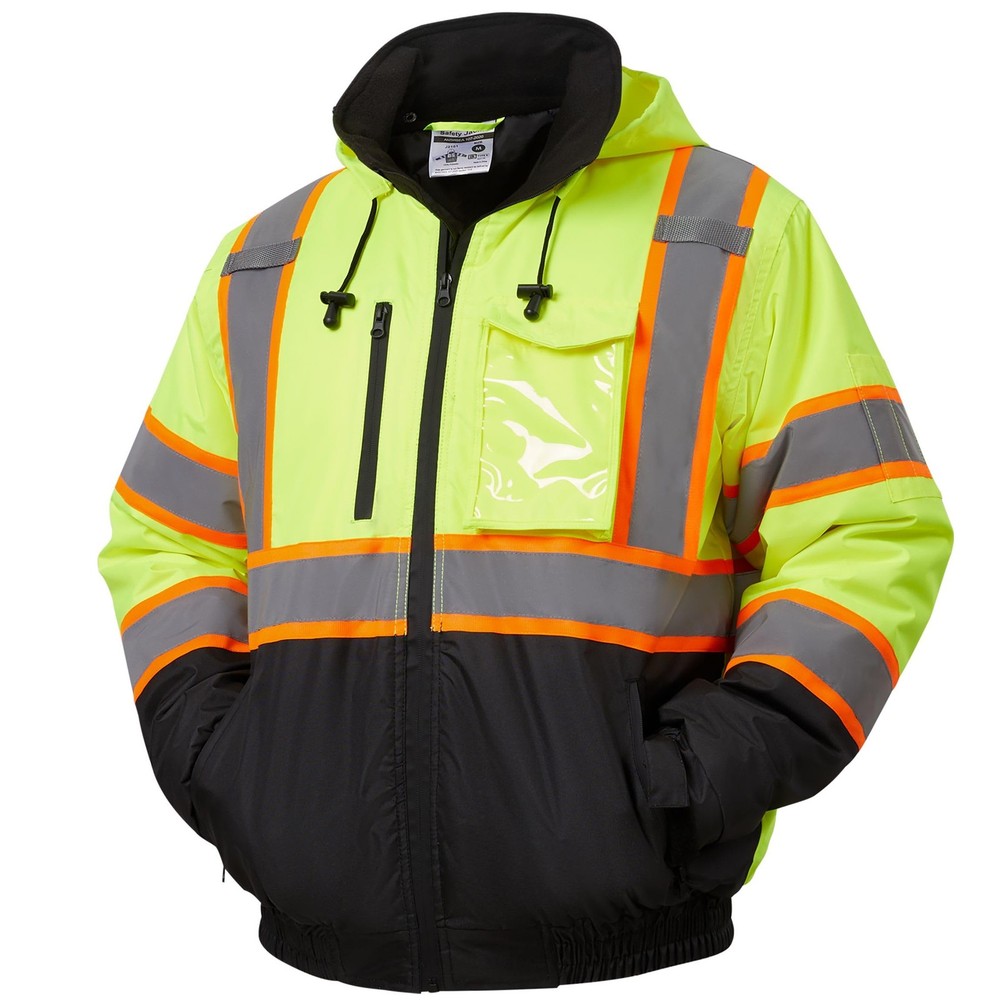 High Visibility Safety Jacket,Reflective Waterproof Jacket with Black bottom,...