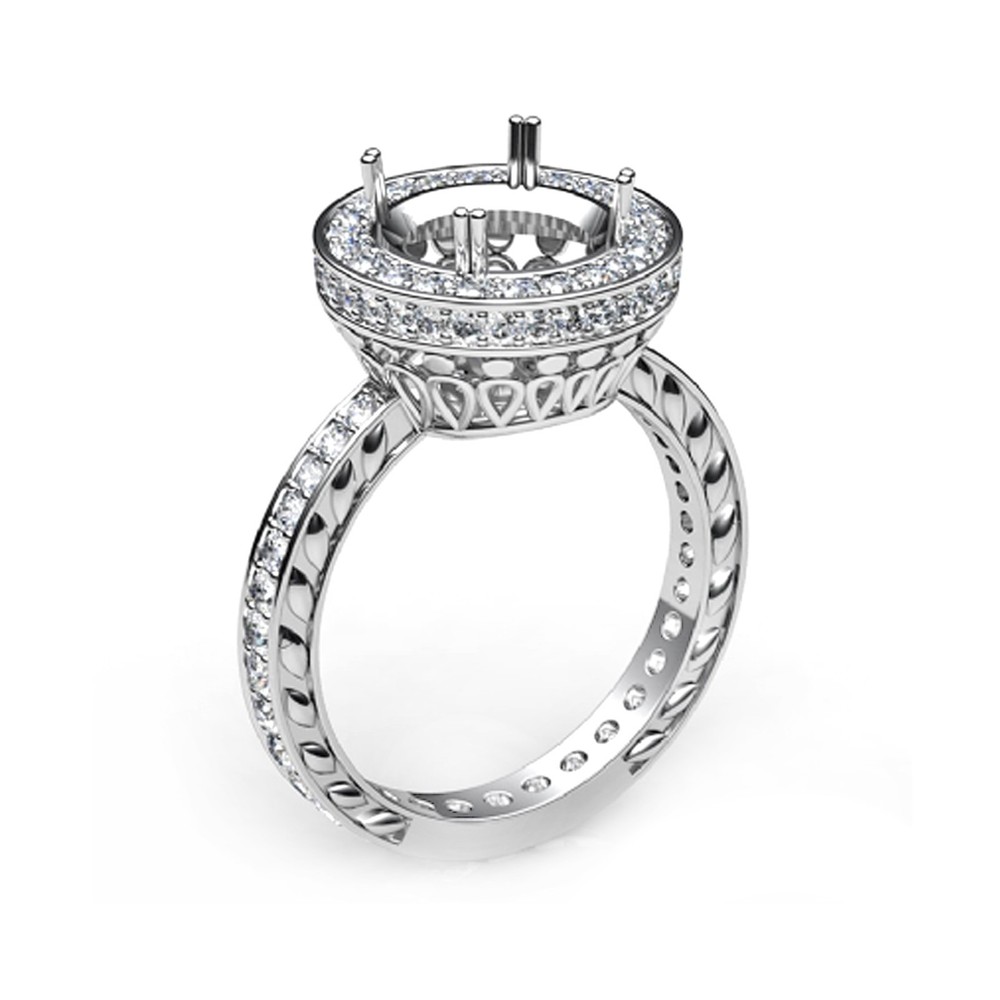 Semi Mount Ring Setting Round 9mm 925 Sterling Silver