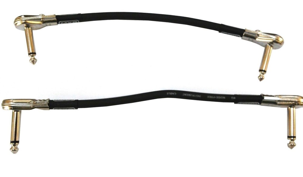MXR Dunlop Patch Cables 6 inch (~152mm) 2 Pack 1/4" Angled Flat ( pancake ) ends