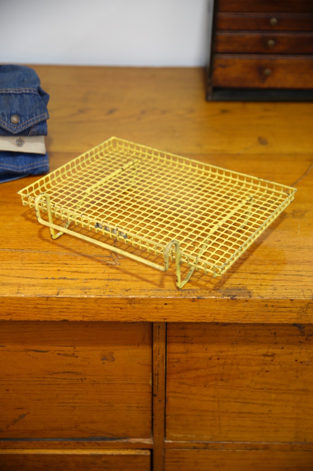 Vintage Medical Surgical Tool Metal Rack industrial tray antique yellow