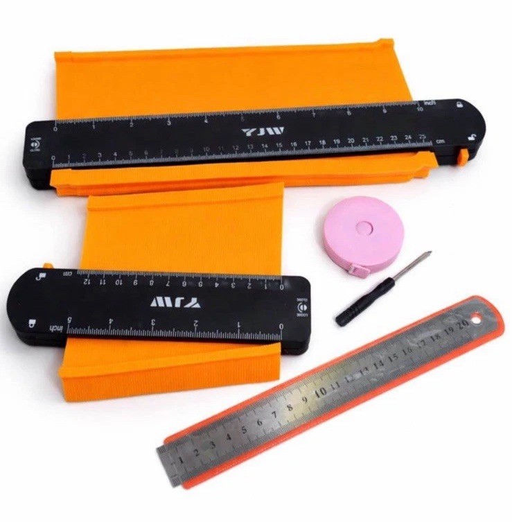 Contour Gauge Duplicator 10” & 5” Locking Profile Tool Set NIB With Ruler.