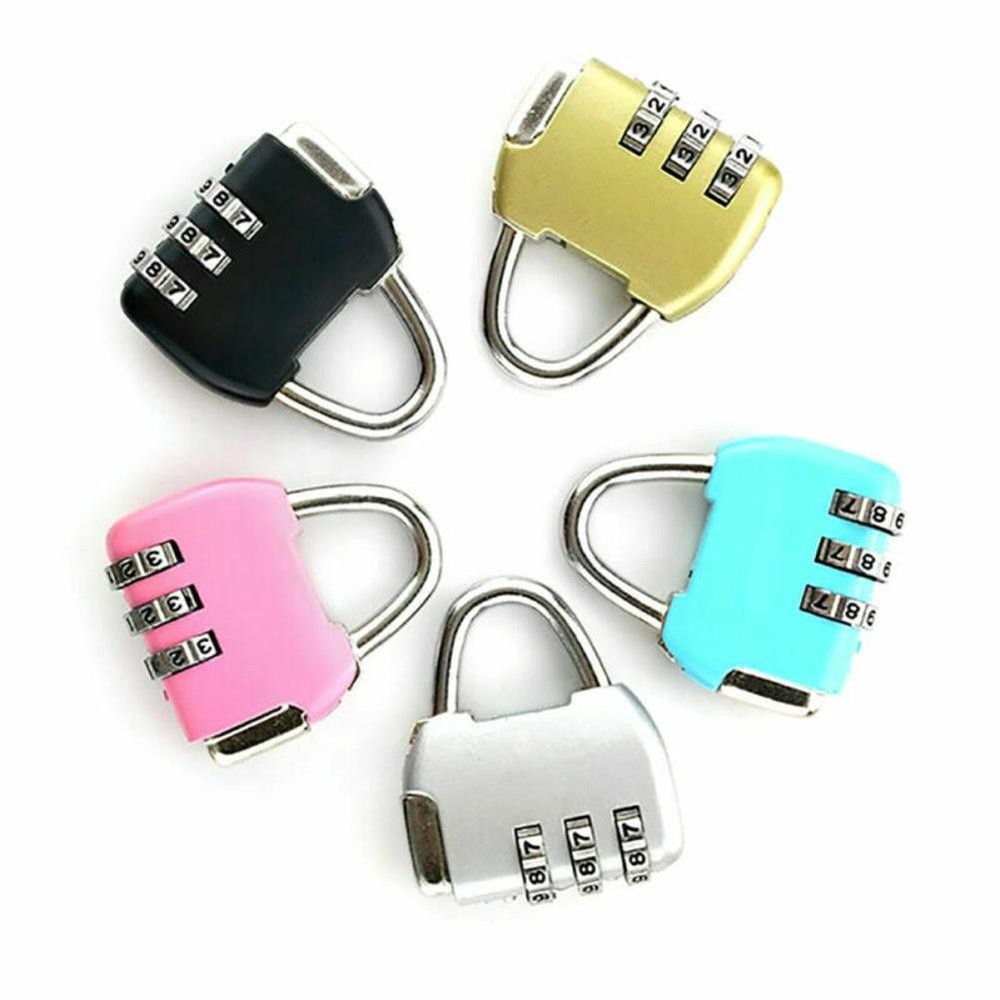 Travel Luggage Padlock Mini 3 Digit Combination Suitcase Security Cable Lock B