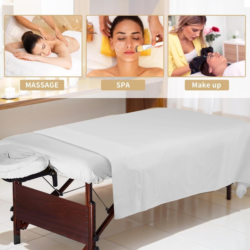 4 Sets Microfiber Massage Table Sheets Set 3 Piece Set Includes Massage Tabl...