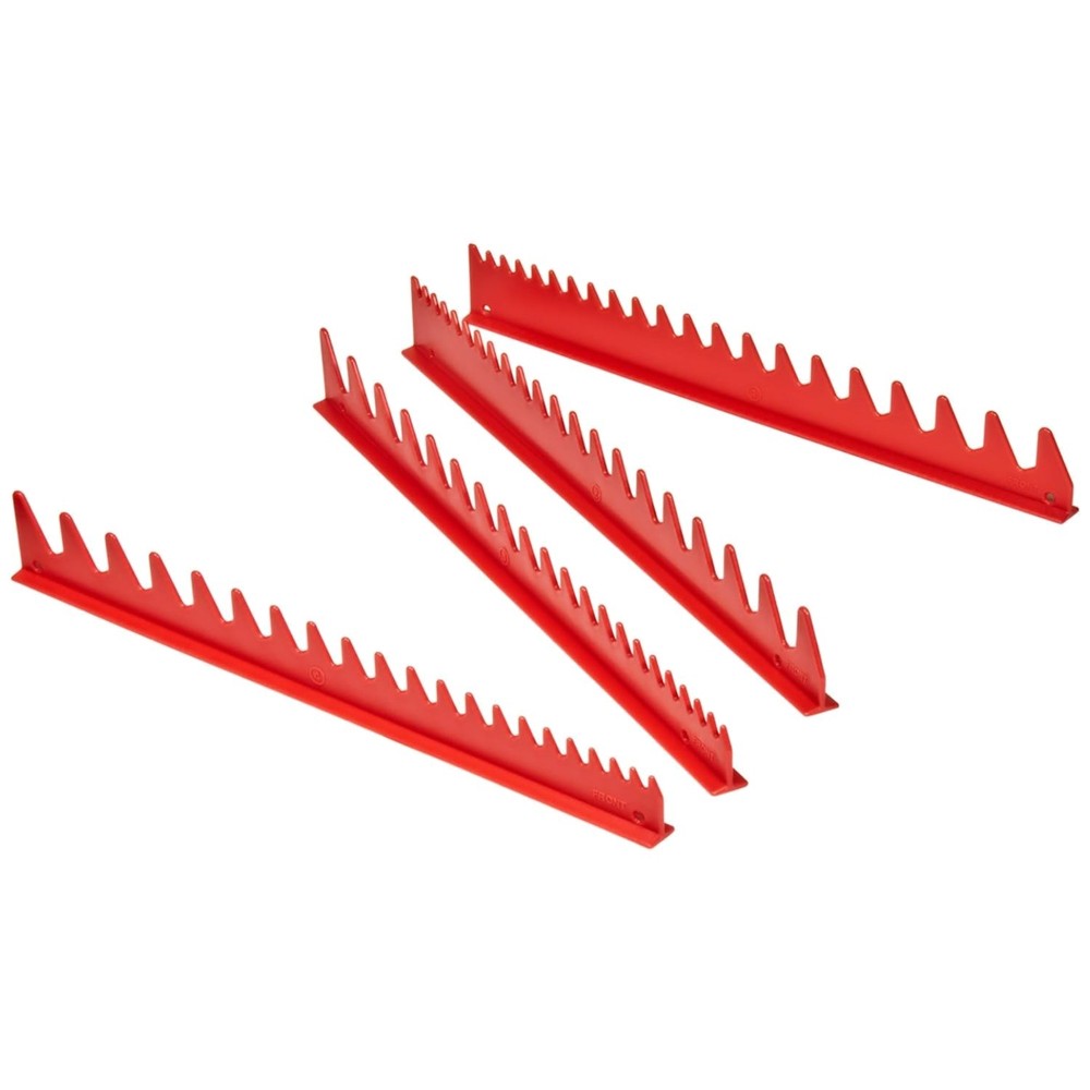 Red Magnetic Wrench Rail with 40 Tools Capacity - Compact Storage Solution