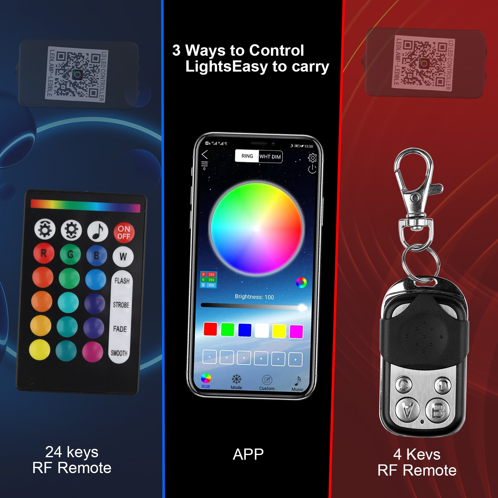 12 Pods RGB LED Rock Lights Kit Offroad Truck Underbody Neon Music Bluetooth APP