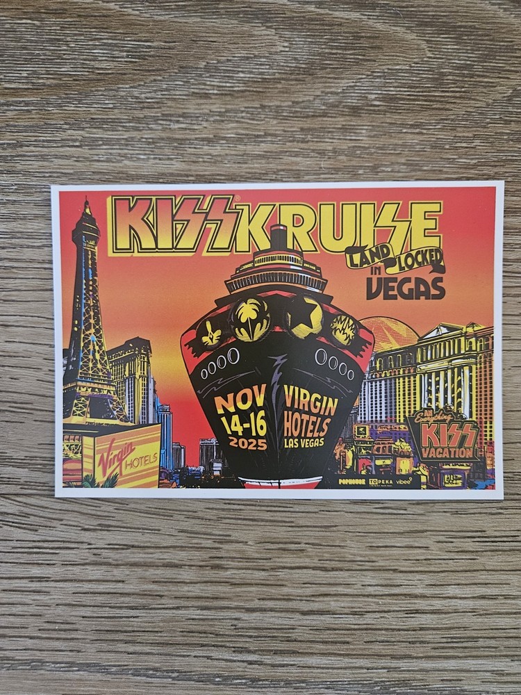 Kiss Kruise Landlocked In Las Vegas 2025 Postcard November 14-16 3x3