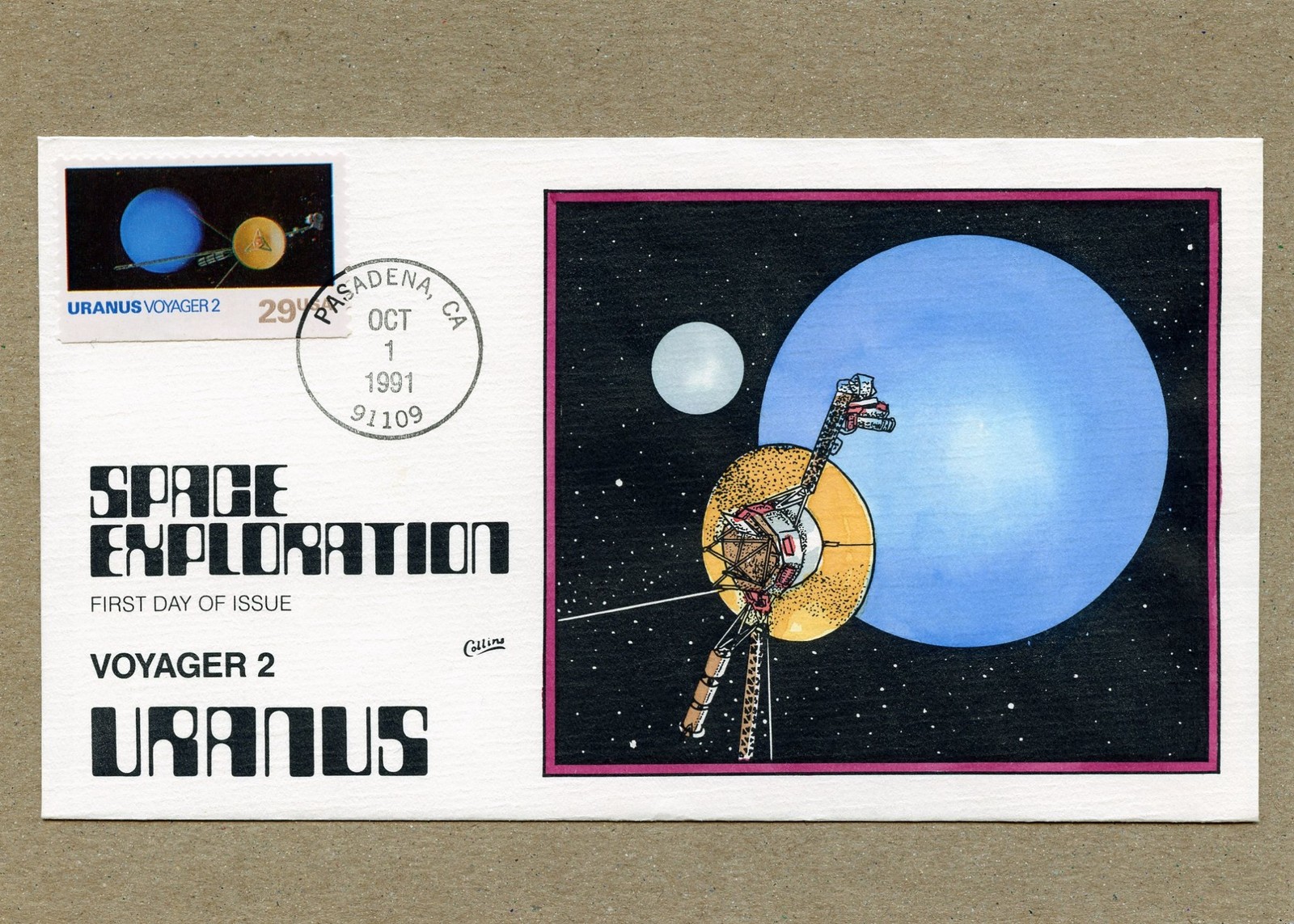 WWLF COLLINS FDC SPACE   2575  SPACE EXPLORATION VOYAGER 2  URANUS