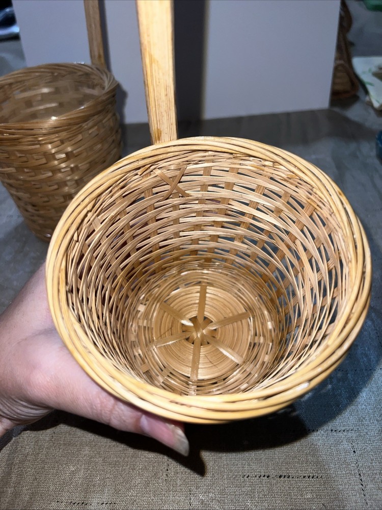 Boho Baskets Wall Hanging Set 2 Stick Decor