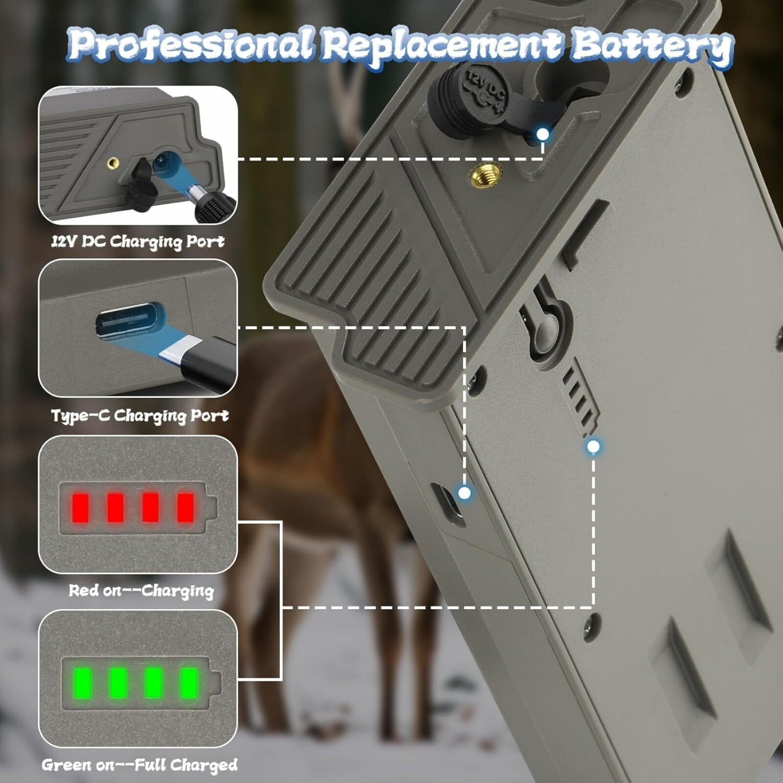 Rechargeable Battery for Reveal Hunting Trail Camera X Gen 3.0, 2.0, Pro 3.0