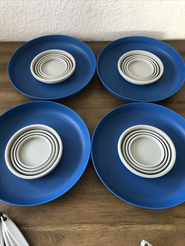 Plastic Camping Plates, Collapsible Silicone Cups, Knife Fork Spoon Set