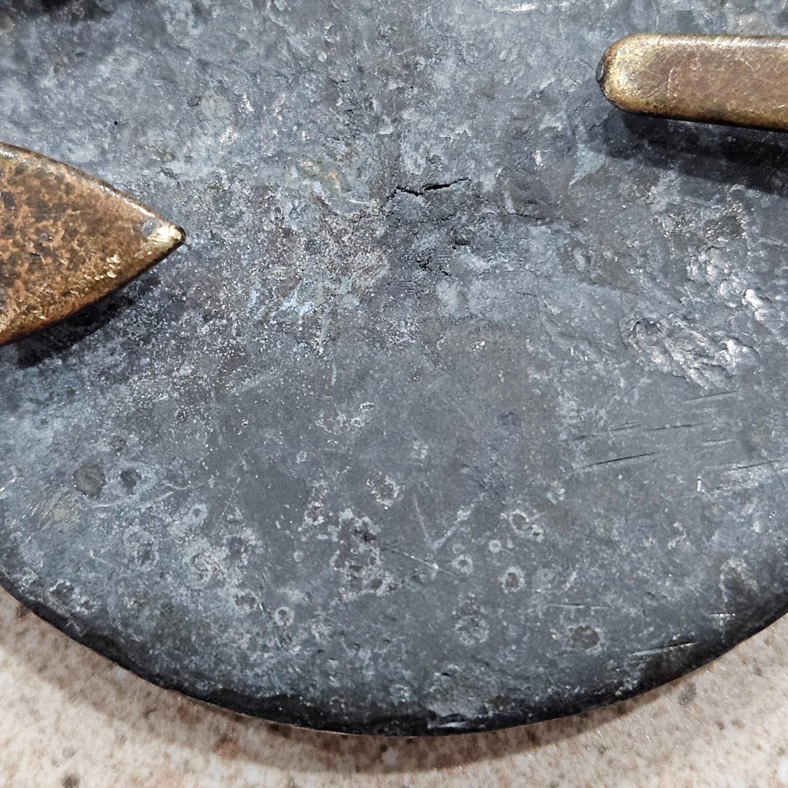 Vintage Civil War Era America Eagle Union 3 Prong Lead Filled Brass Belt Plate