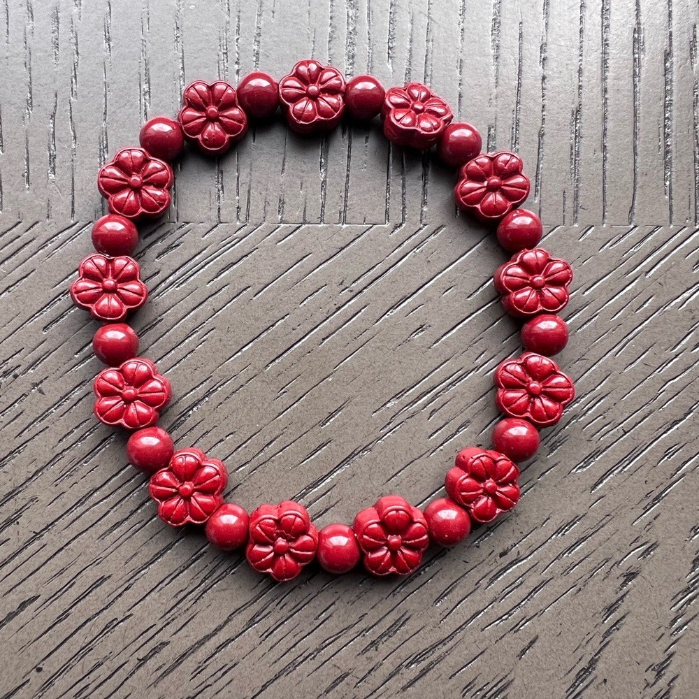 Cinnabar flower bracelet 6.5’