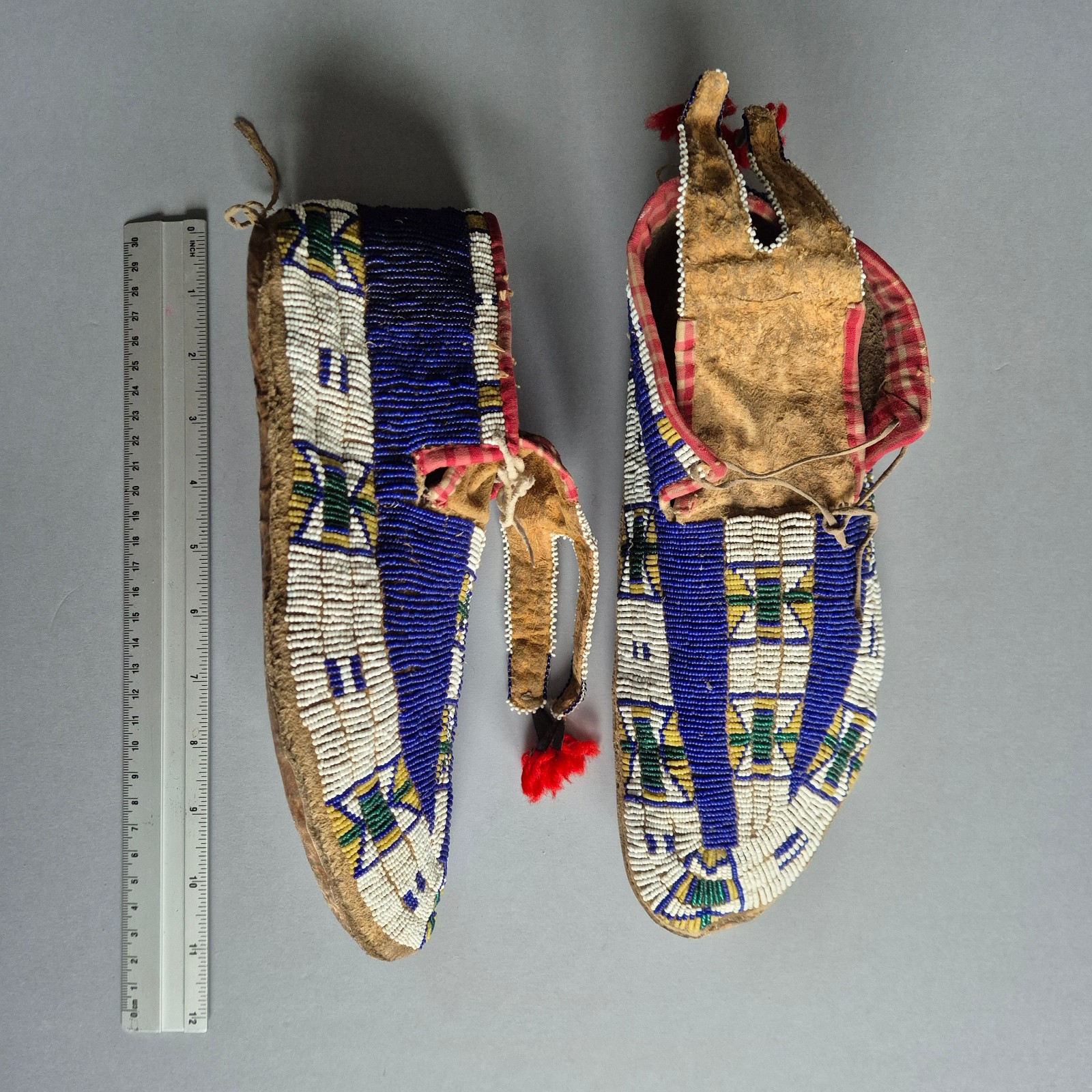 Antique Central Plains (Sioux?) Beaded Moccasins, ca 1880s. Gen. H.E. Tutherly