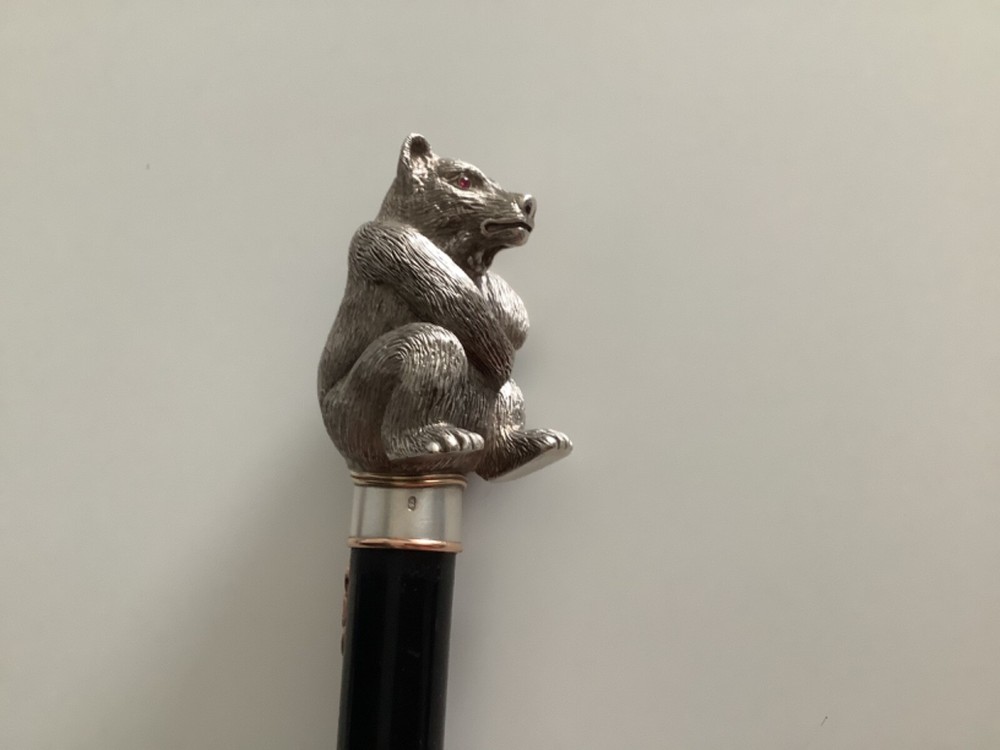 A Russian Silver Walking Stick