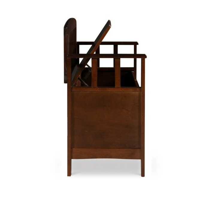 Wood Entryway Storage Bench Seat Furniture Chair Living Room Hinge Flip Top Mud