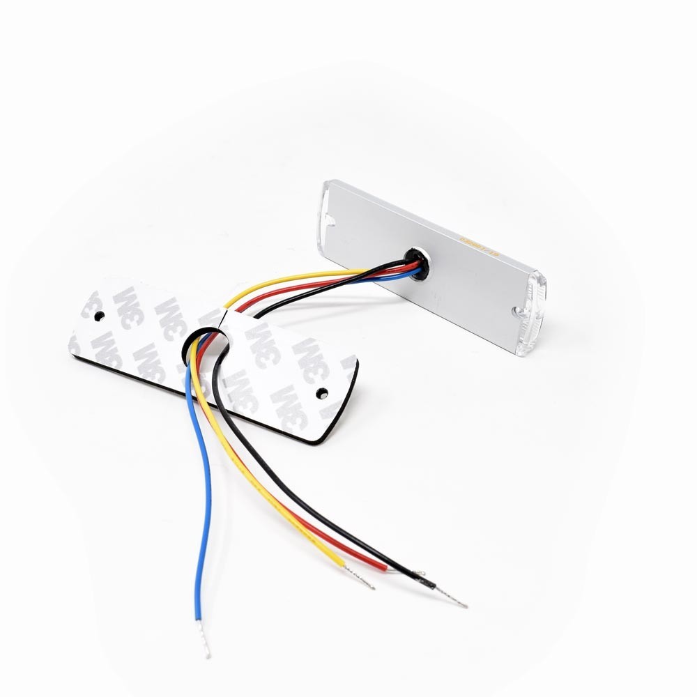 3674AC 6 LED Low Profile Amber/White Light Head, 10-30V, 19 Flash Patterns