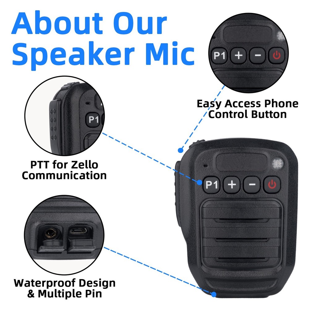 Remote Speaker Microphone (Integrated Zello PTT)