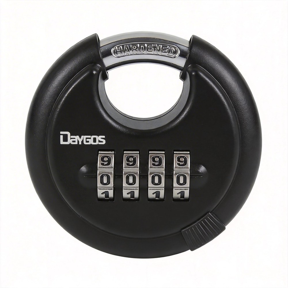 DAYGOS Combination Disc Padlocks for Outdoor - Heavy Duty 4 Digit Code Lock, ...