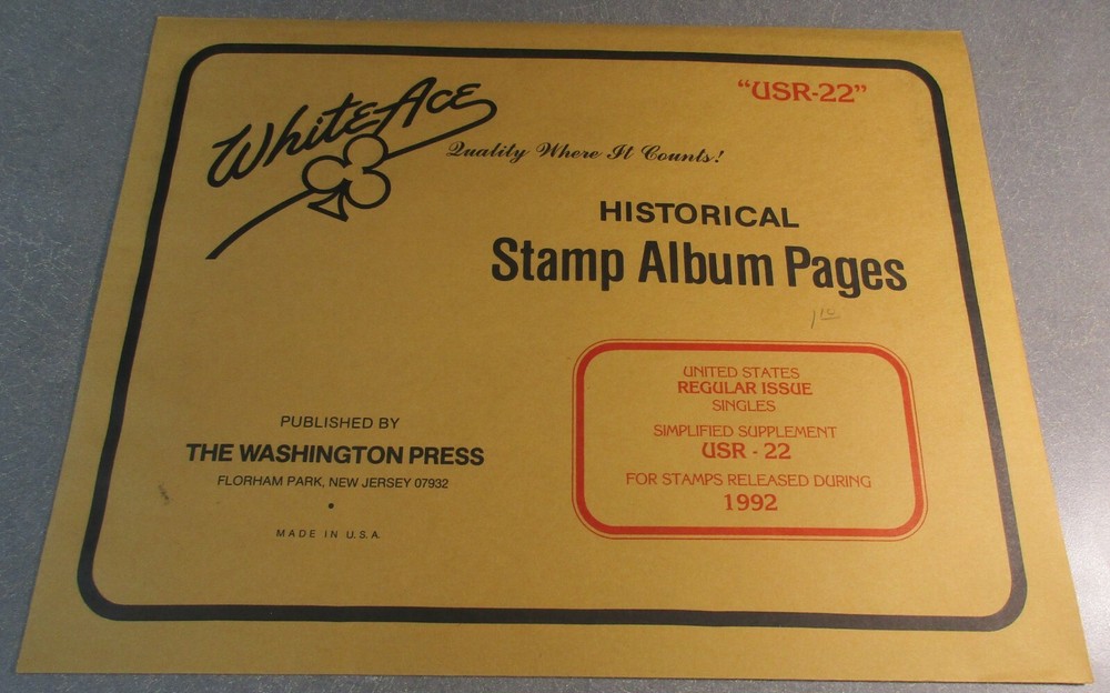 WHITEACE USR-22 HISTORICAL STAMP ALBUM PAGES STAMPS RELEASED 1992 W/FREE SHP.
