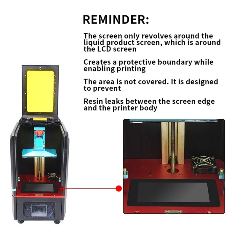 5pcs Light Curing Case PCPortable On Gasket ProtectionPad For 3D Printer