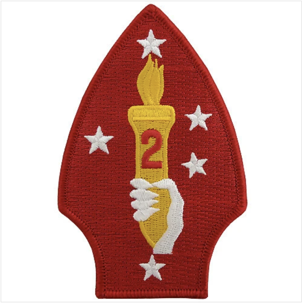 GENUINE U.S. MARINE CORPS SHOULDER PATCH: SECOND DIVISION - COLOR
