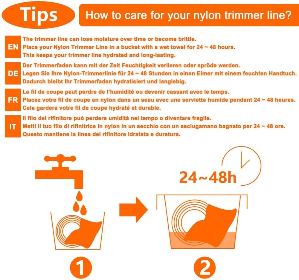Grass Trimmer Line.095" Weed Wacker Eater String 98ft x 2 Rolls String Trim