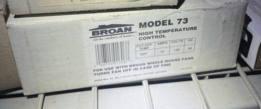 Broan High Temperature Control - MODEL 73