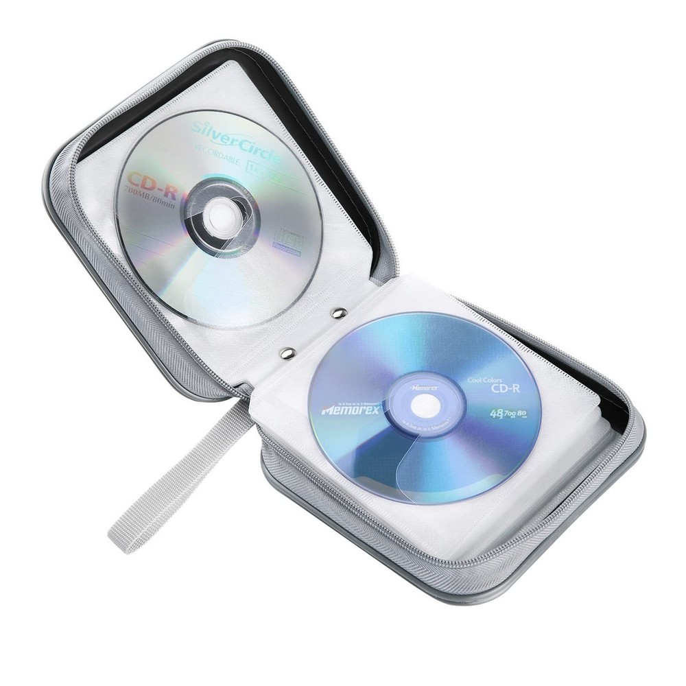 Siveit CD Case Holders - Hard Plastic 48 Capacity CD/DVD 48 Capacity, Black