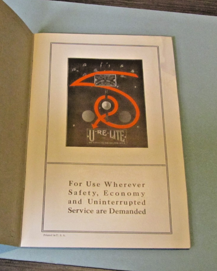 1920 The Cutter Company Urelite Steel Box Circuit Breaker Advertising Catalog