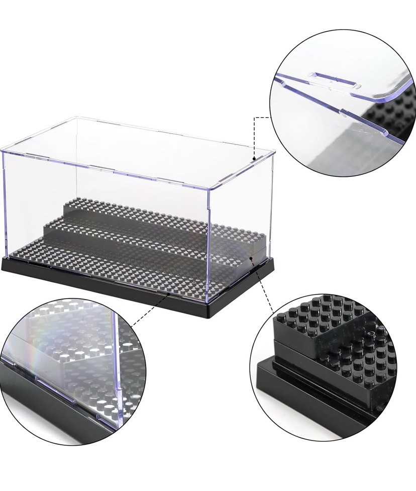 Minifigure Display Case 3-Step Acrylic Stackable Box Clear Dustproof Clear [New]