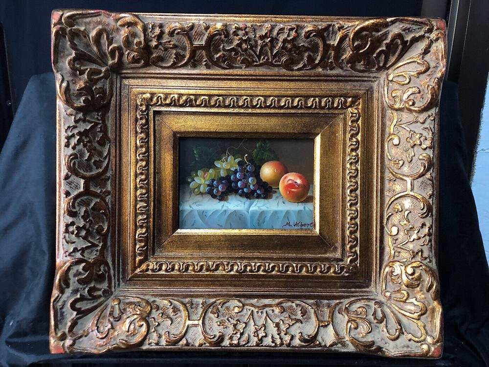 Still Life with Peaches signed M. Albert