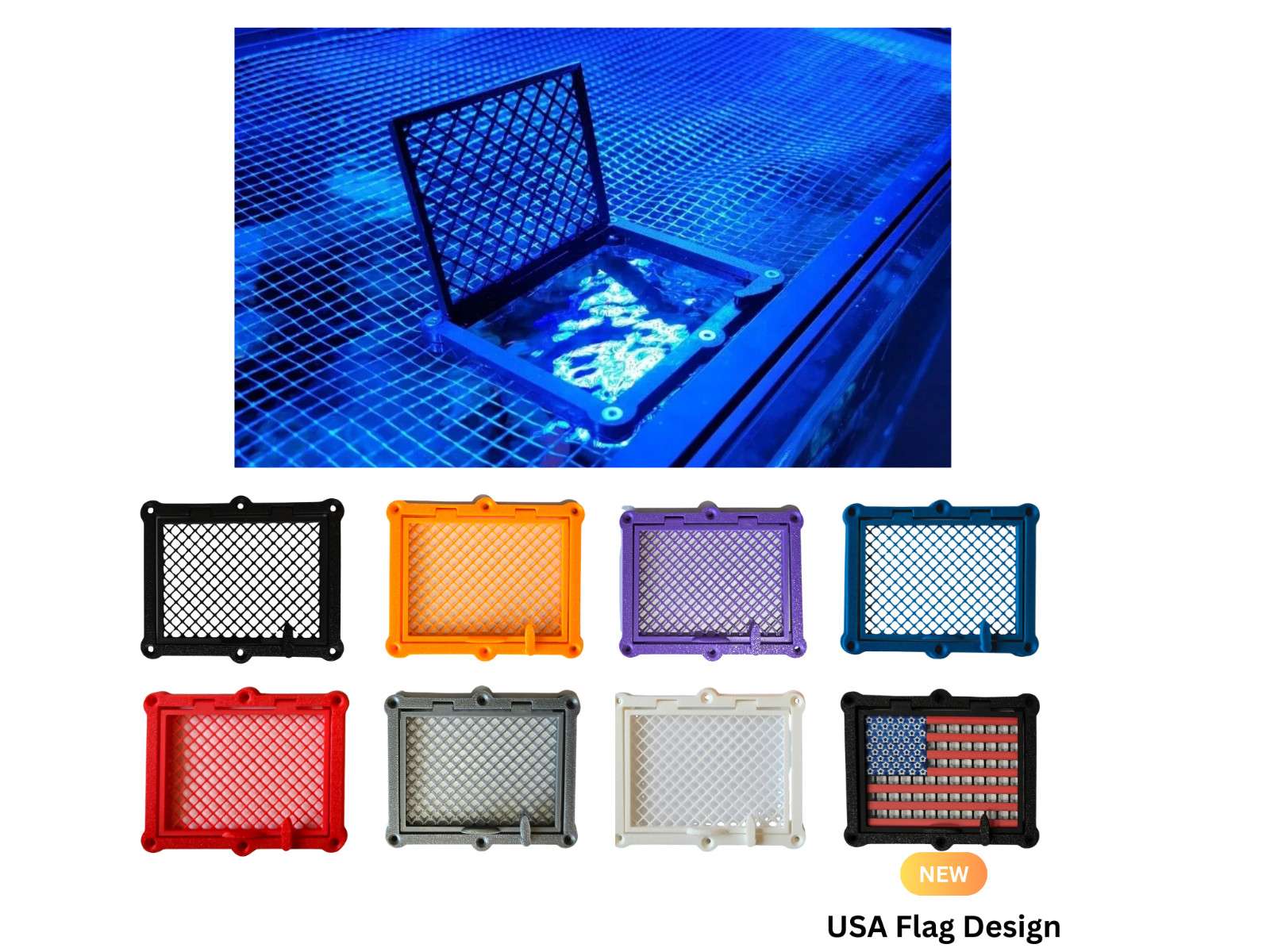 Feeding Door/Portal for Aquarium/Fish Tank Mesh Screen Tops (Choose Your Color)