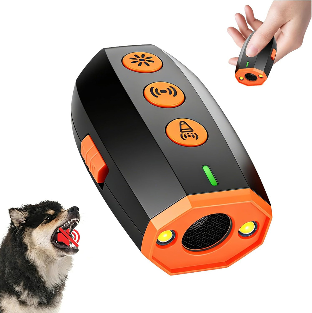 Mini Dog Bark Deterrent Device, Handheld Ultrasonic Bark Control with LED Light