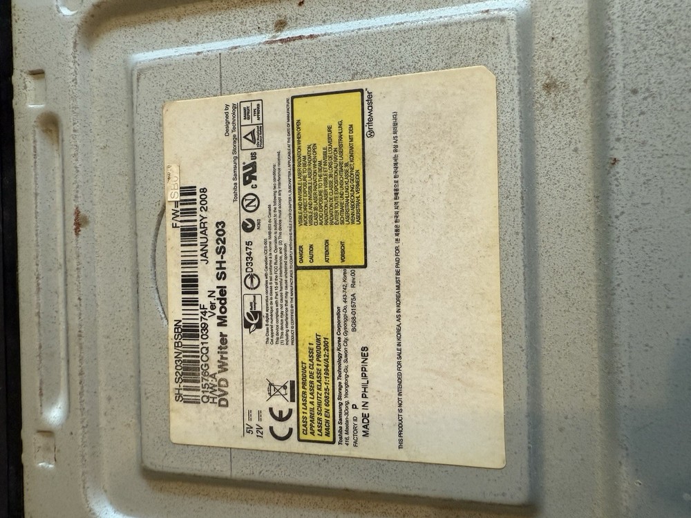 Samsung SATA Optical Drive Model SH-S203