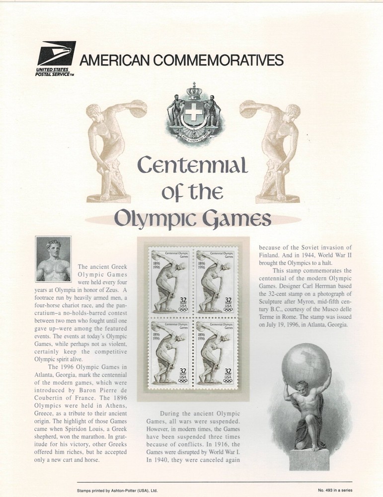 USPS Commemorative Stamp Panels USPS 1996