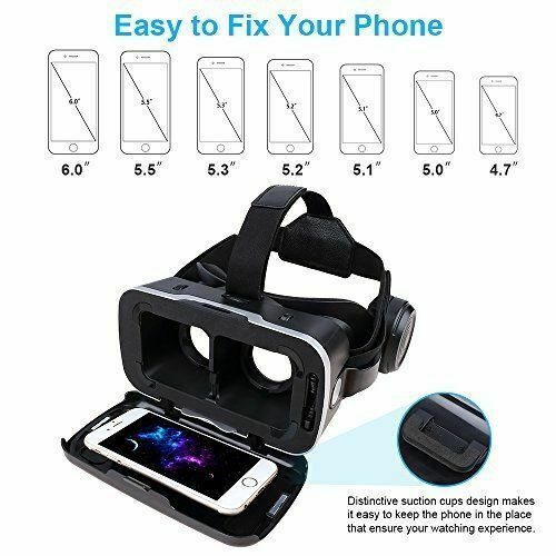Pansonite Vr Headset with Remote Controller, 3d Glasses Virtual Reality Headset