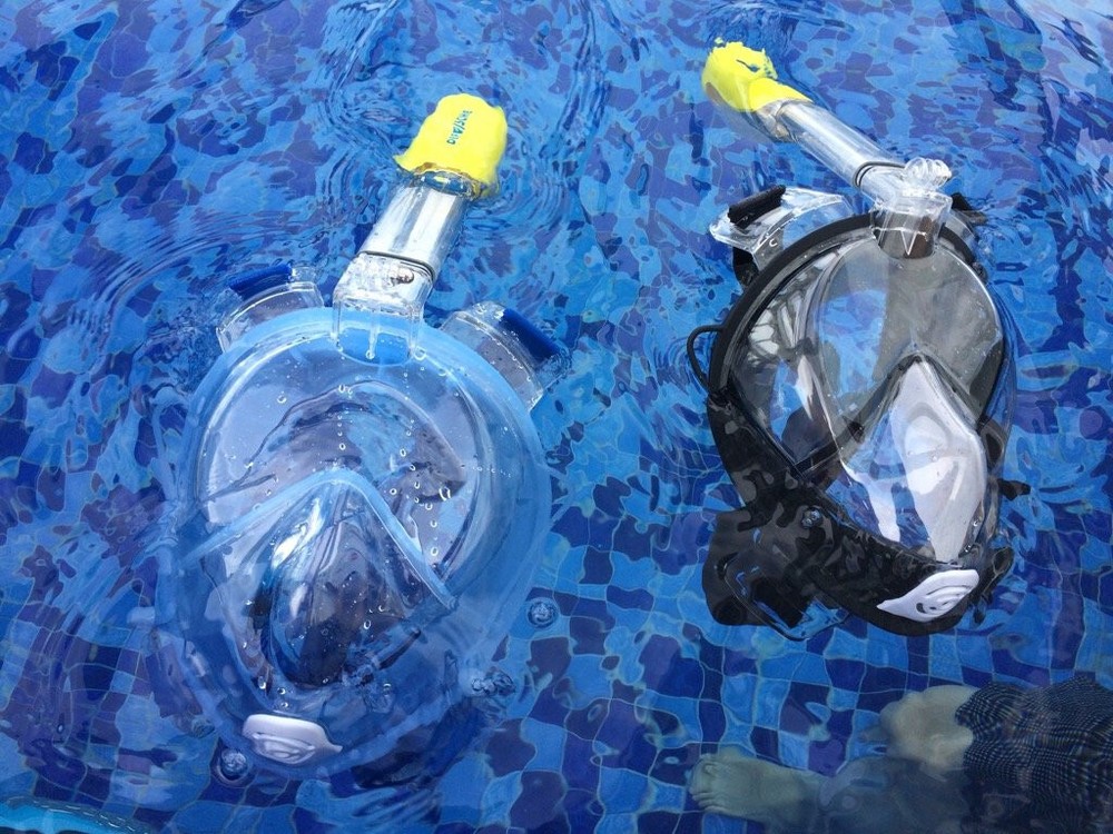 Defrosche Underwater Full Face Snorkel Mask, GO-PRO COMPATIBLE, Size: Large