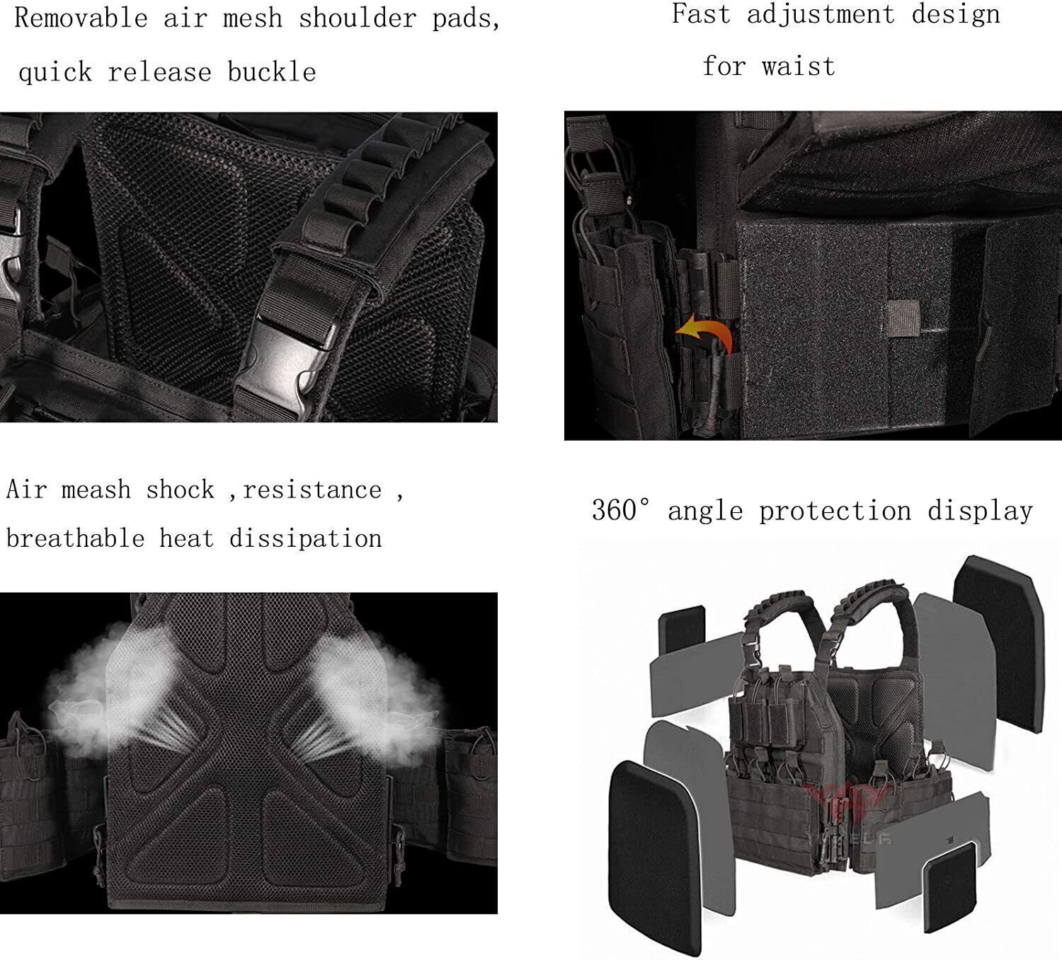 Urban Assault Black Storm Tactical Vest Plate Carrier