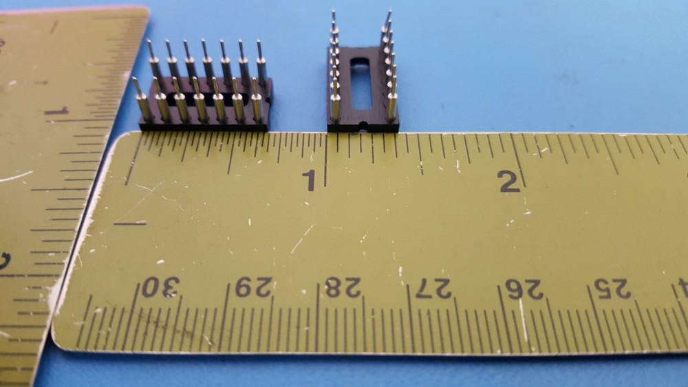 IC SOCKET, 14 PIN DIP SOCKET, Screw Machine, Gold Pin RN, ICE-143-E275-TG, 4 Pcs