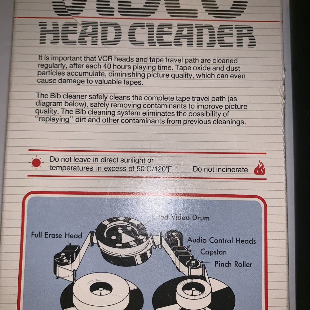 Vcr Head Cleaner Video Cleaner Bib Vhs Cleaner E11