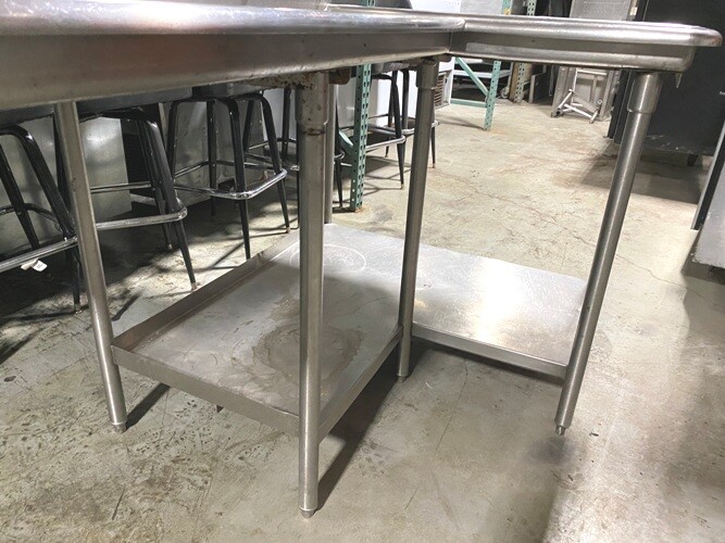 Dishwasher Table/ Stainless Steel w/ Bottom Shelf/ 72"