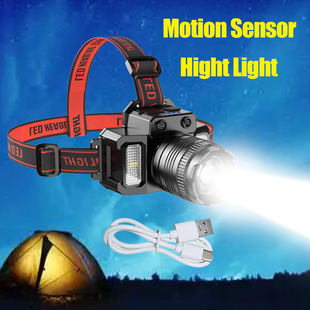 9900000LM Super Bright Motion Sensor Headlight Rechargeable Headlamp Flashlight