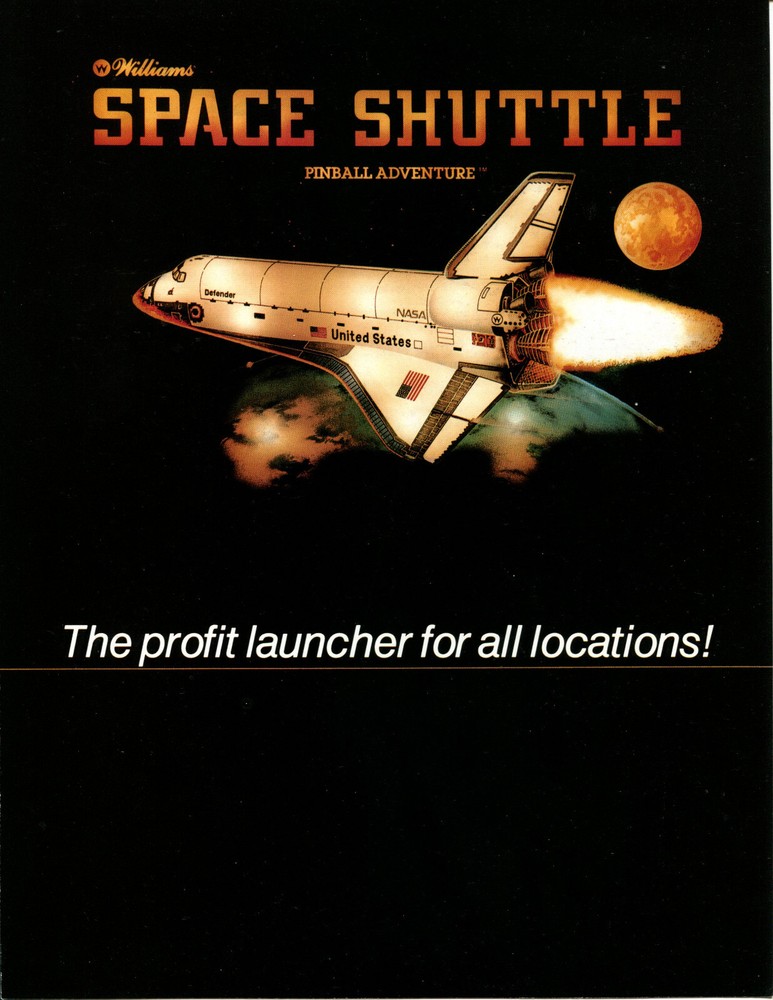 Space Shuttle Williams Pinball Flyer / Brochure / Ad - Excellent