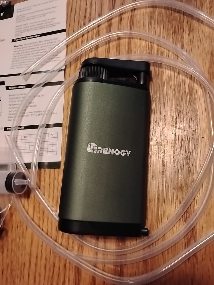 Renogy- Life Straw Water Filter Purification Removes Pathogens Camping Back Pack