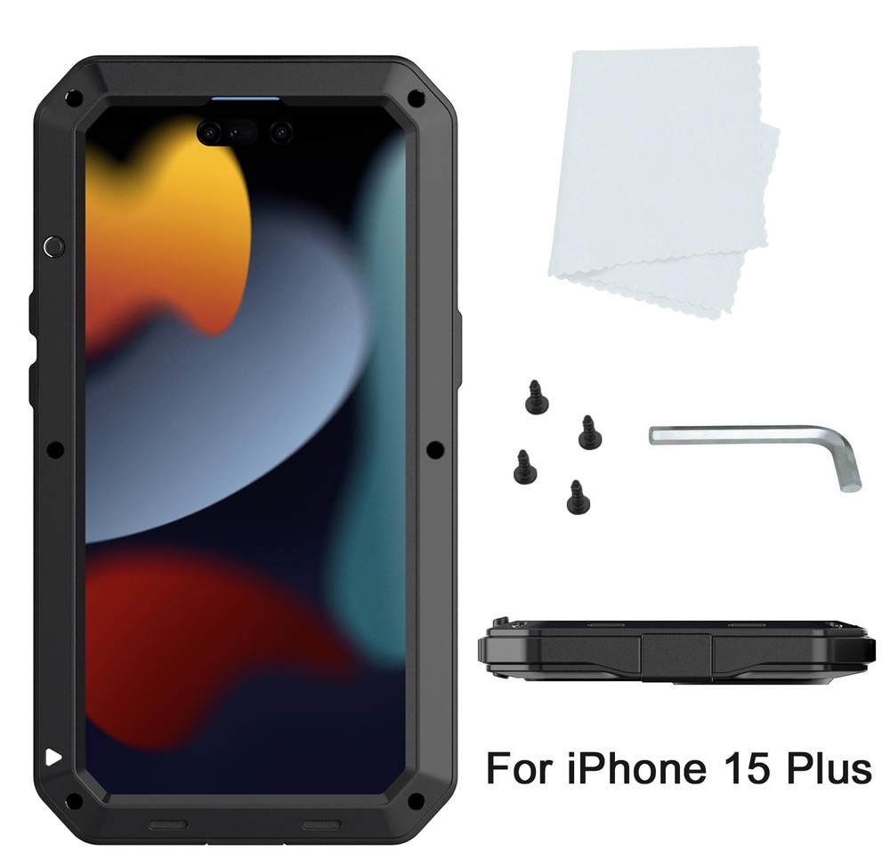Marrkey Compatible with iPhone 15 Plus Case 360 Full Body Protective Shockproof
